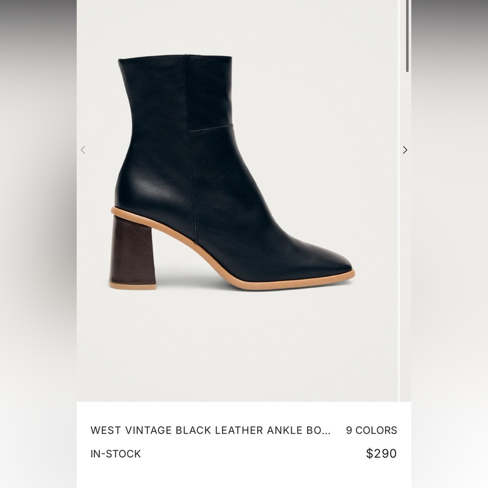 Alohas WEST VINTAGE BLACK LEATHER ANKLE BOOTS